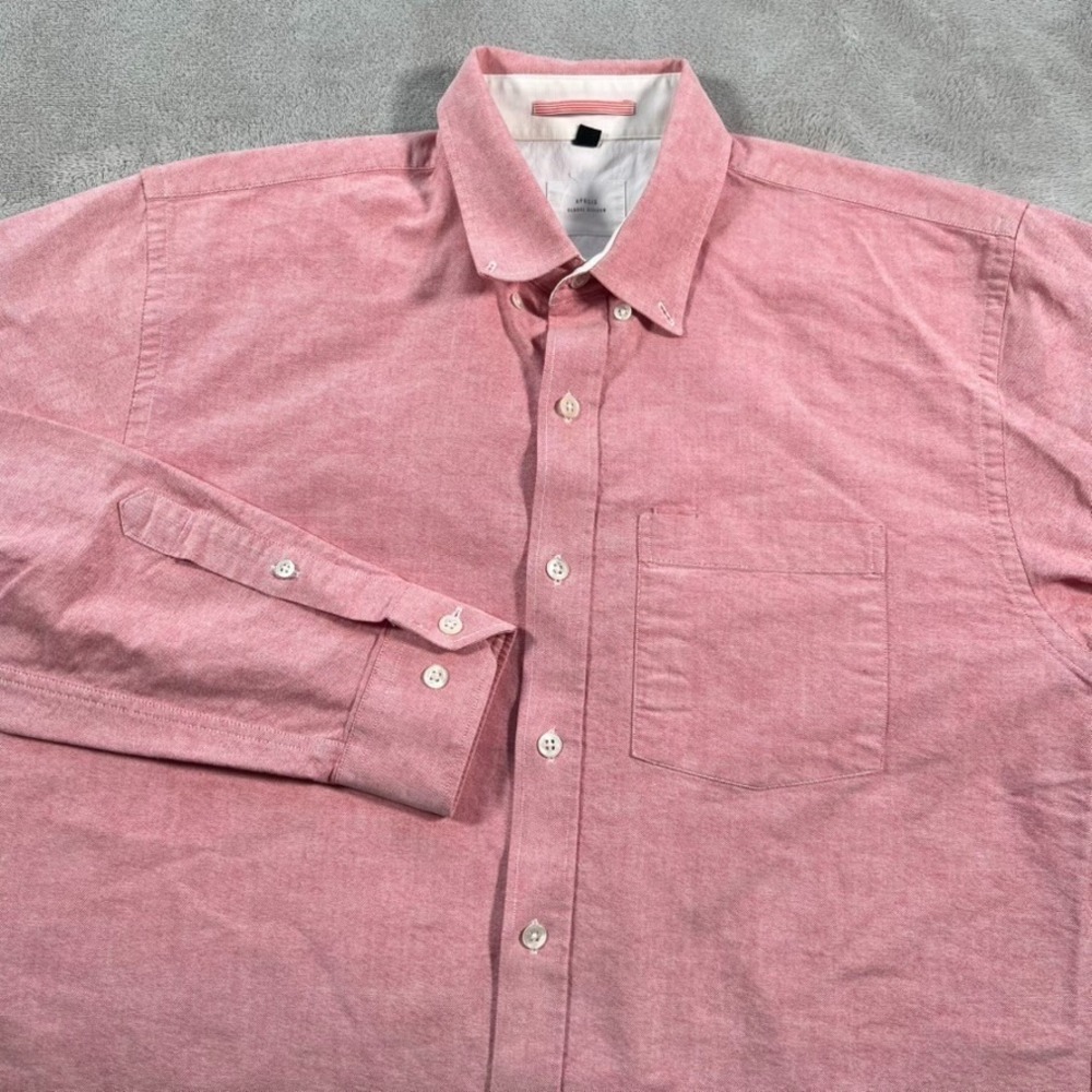 Apolis Global Citizen Shirt Mens Medium Red Chambray Button Down Dress Shirt LS
